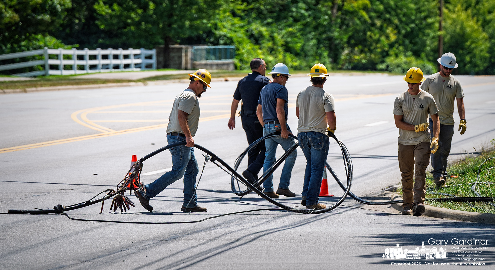 Cable is cleared from the roadway.