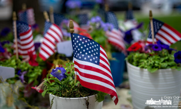One in a series of 250 flags in Westerville