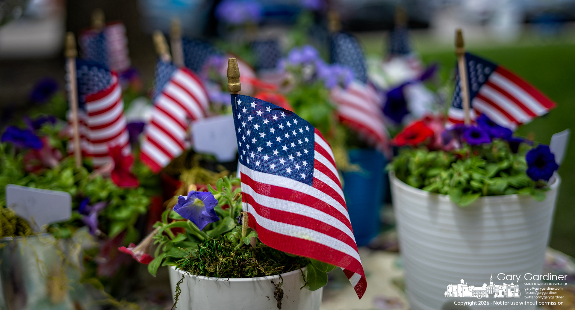 One in a series of 250 flags in Westerville