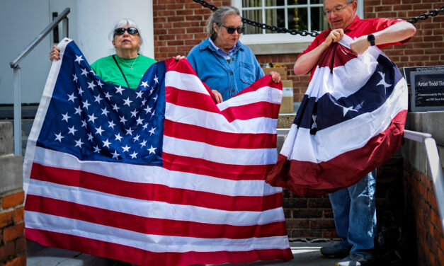 One in a series of 250 flags in Westerville