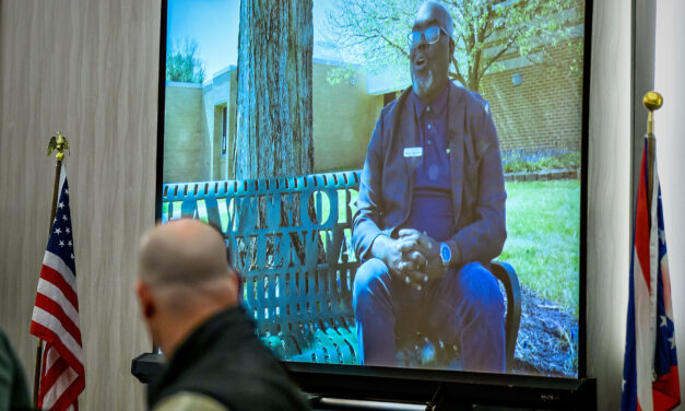 One in a series of 250 flags in Westerville